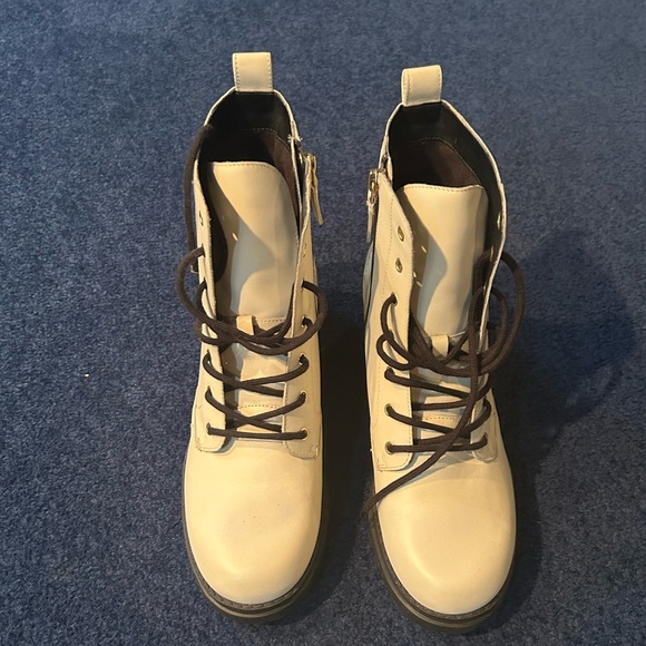 Source Unknown Cream Combat Boots - Picture 1 of 4